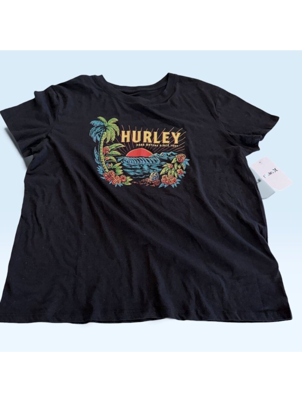 Hurley Women's Graphic T-Shirt Black Size L
